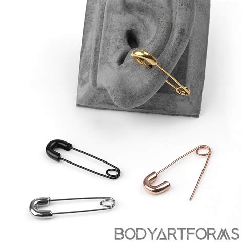 stainless steel safety pin earrings.